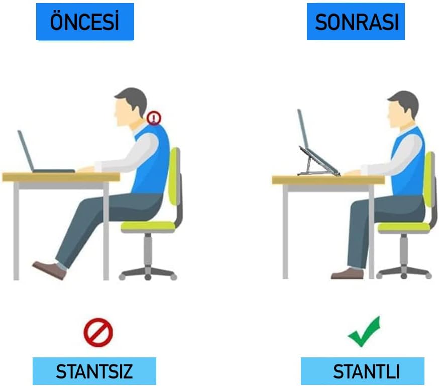 Taşınabilir Laptop Stant Bilgisayar Stant Notebook Stant Tüm Laptoplarla Uyumlu Bilgisayar Standı Taşınabilir Metal Kaymaz Stant Dizüstü Bilgisayar Stantları Stantı