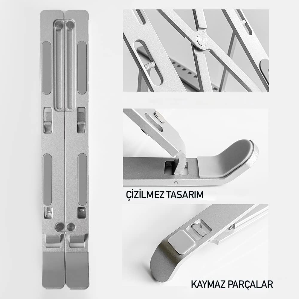 Taşınabilir Laptop Stant Bilgisayar Stant Notebook Stant Tüm Laptoplarla Uyumlu Bilgisayar Standı Taşınabilir Metal Kaymaz Stant Dizüstü Bilgisayar Stantları Stantı