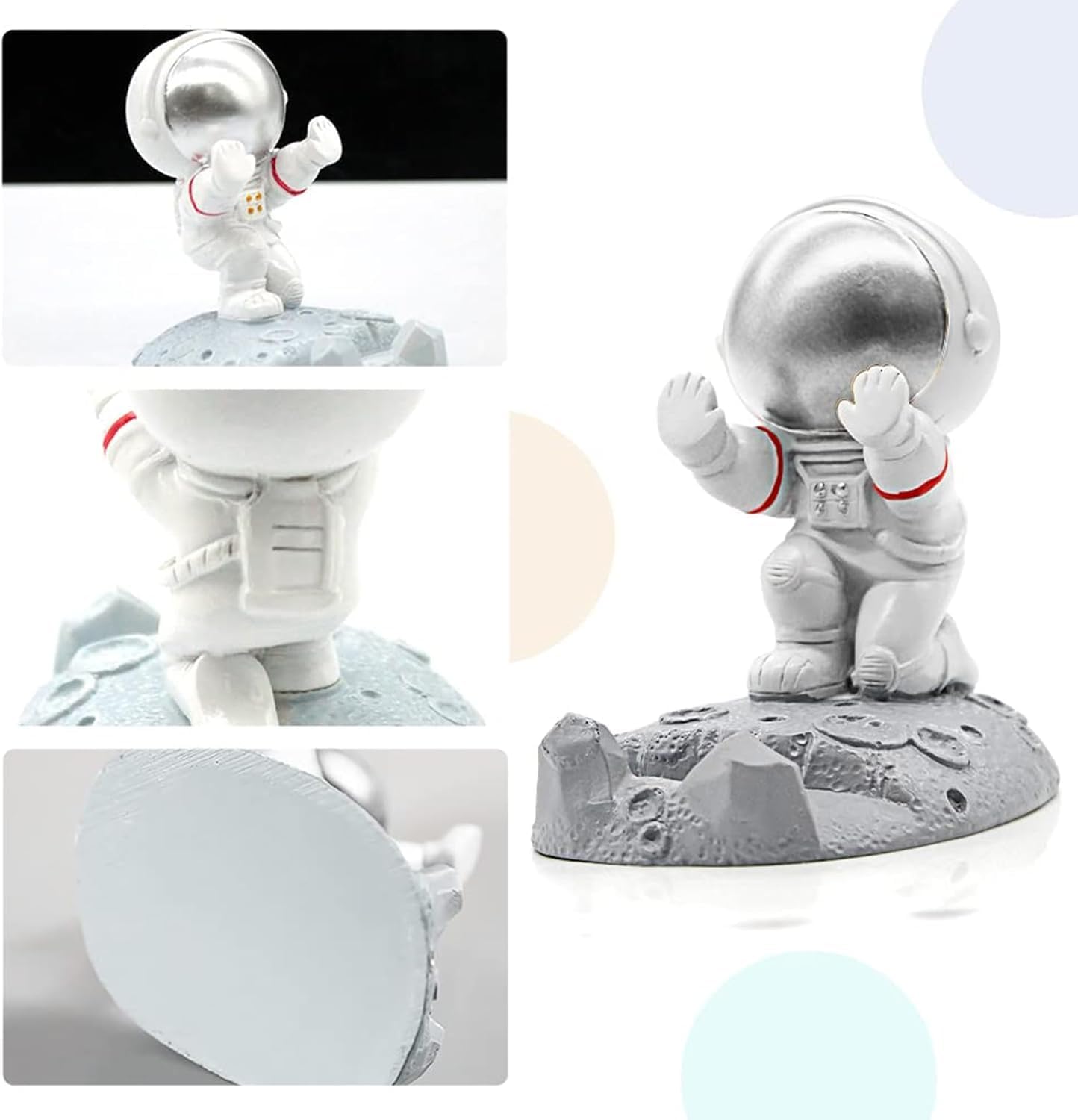 Cep telefonu standı, Astronot Tasarımlı Yaratıcı Telefon Tutucu, Eğlenceli Masaüstü Telefon Standı, Sevimli Uzay Temalı, Akıllı Telefon ve Tabletler İçin, Ev Dekorasyon Aksesuarı (Gümüş)