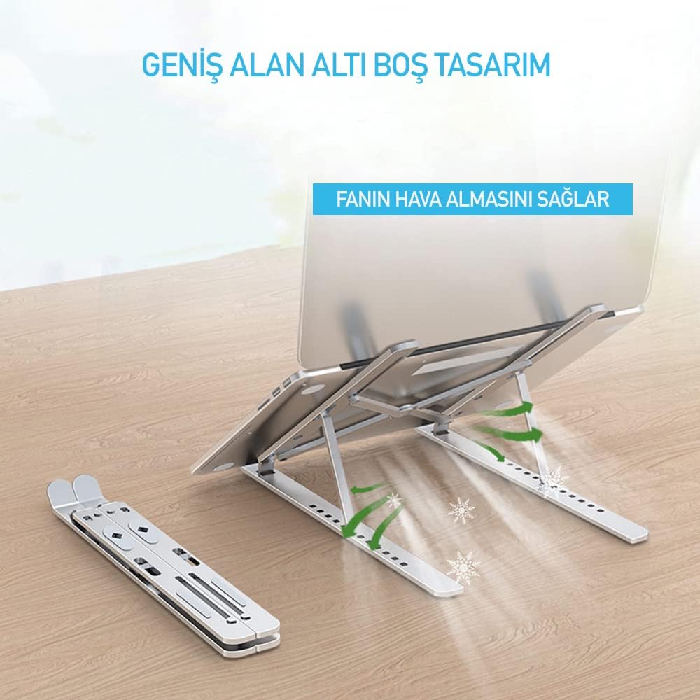 Taşınabilir Laptop Stant Bilgisayar Stant Notebook Stant Tüm Laptoplarla Uyumlu Bilgisayar Standı Taşınabilir Metal Kaymaz Stant Dizüstü Bilgisayar Stantları Stantı